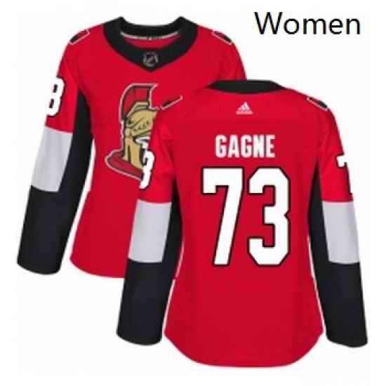 Womens Adidas Ottawa Senators 73 Gabriel Gagne Premier Red Home NHL Jersey
